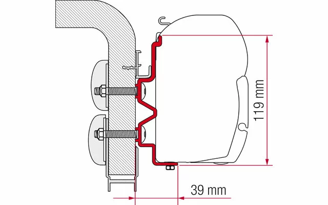 Fiamma Markisenadapter Hymercamp Wandmontage 300 3 Fiamma Markisenadapter Hymercamp Wandmontage 300