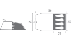 Tambu Suti TC 4 Personen Familien Tunnelzelt Navy Blau