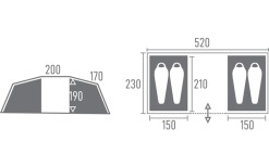 Tambu Bara Vis à Vis 4 Personen Familien Zelt Navy Blau