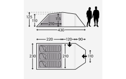 Kampa Mersea 3 Campingzelt Mit Stangen Für 3 Personen 430 X 230 X 125 Cm -Campingzelte Verkaufsgeschäft 601015 4392247