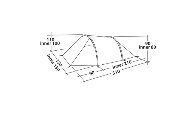 Easy Camp Spirit 200 Rustic Green Tunnelzelt Für 2 Personen 3 Easy Camp Spirit 200 Rustic Green Tunnelzelt Für 2 Personen