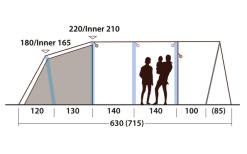 Outwell Hayward Lake 5ATC Aufblasbares Tunnelzelt 5 Personen -Campingzelte Verkaufsgeschäft 789713 5206553